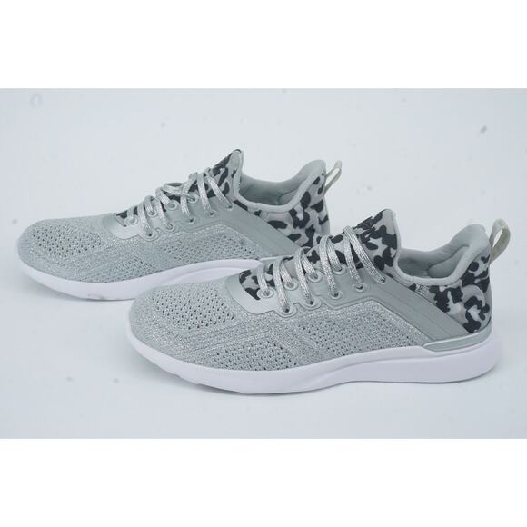 APL Techloom Tracer Knit Training Grey Low Top Sneaker SZ 37 $258 Womens Silver - Picture 6 of 11